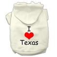 thumbnail image 2 of Mirage Pet 62-38 XLCR I Love Texas Screen Print Pet Hoodies, Cream - Extra Large 16, 2 of 2