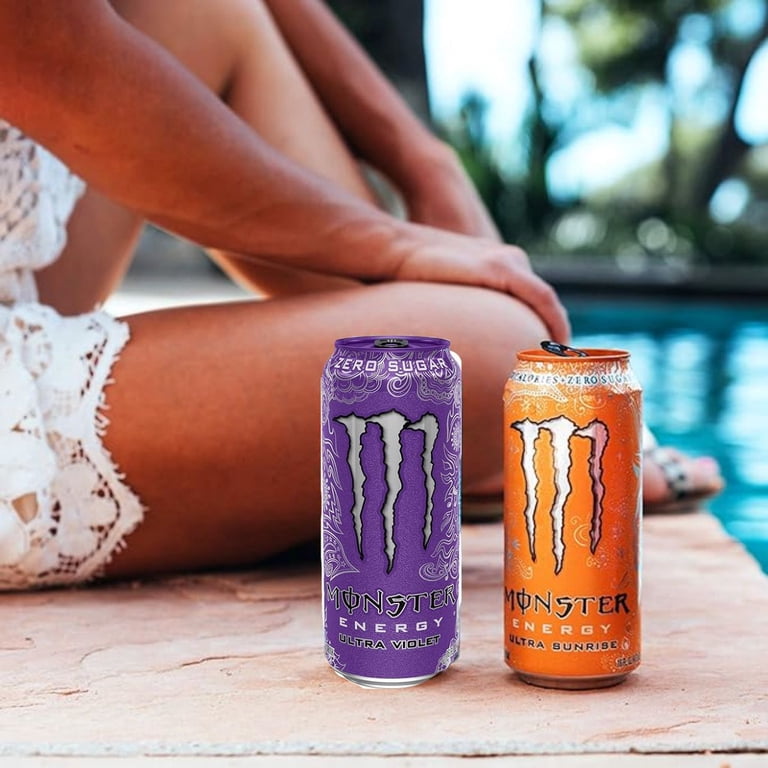 2 pack) Monster Ultra Sunrise and Ultra Violet Variety Pack, 16 fl