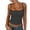 Dark Gray, variant on Sleeveless Crop Tops for Women Striped Spaghetti Strap Tank Top Slim Fitted Breathable Basic T Shirts Summer Beach Outfits S-XXL