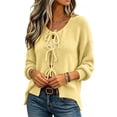 thumbnail image 7 of KICILVS Bow Tie Front Cardigan Women Long Sleeve Soft Knit Cropped Fit Sweater Elastic Cuffs Winter Bolero Top, 7 of 7
