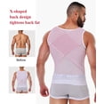 thumbnail image 5 of MANIFIQUE Mens Compression Shirt for Gynecomastia - Slimming Undershirts Body Shaper Vest Mesh Shapewear Workout Tops, 5 of 7