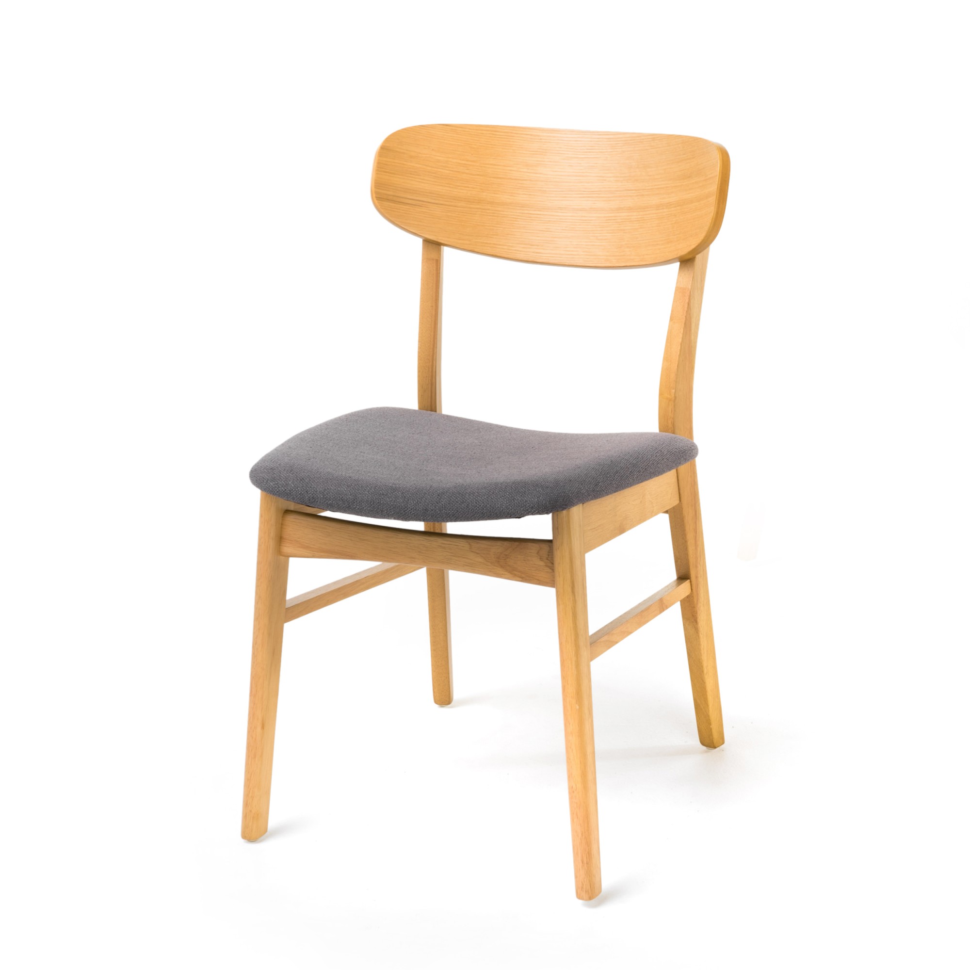 Aukfa Mid-Century Modern Dining Chairs Set of 2, Solid Rubberwood Side Chairs for Kitchen, Dining Room, Gary