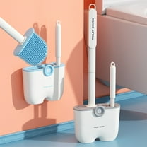 Toilet Brush Toilet Bowl Brush Set with 2 Type Brush(Rubber Brush   Slit Brush) Toilet Bowl Brush for Clean Every Corner of The Toilet Silicone Toilet Brush