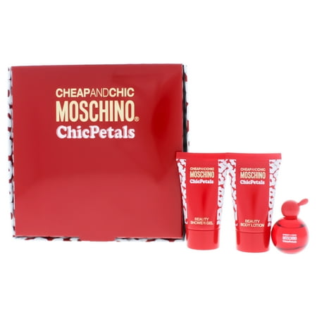 Gift Set Edt Splash Cheap And Chic Chic Petals by Moschino for Women - 3 Pc Gift Set 4.9ml EDT Splash, 0.8oz Shower Gel, 0.8oz Body Lotion ()
