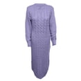 thumbnail image 2 of Liacowi Women Cable Knit Long Sweater Dress Crewneck Long Sleeve Ribbed Bodycon Sweater Pullover Midi Jumper Dresses Plus Szie S-3XL, 2 of 5