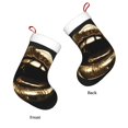 thumbnail image 3 of Disketp Golden Lips Modern Sculpture Christmas Stockings, Xmas Stocking for Family Holiday Season Décor, Personalized Holiday Indoor Decorations, 3 of 7