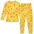 thumbnail image 2 of FORMRS Long Sleeve Top and Pants Pajama Set for Niños 2-Piece Sleepwear, Sizes 18M-8Y, Pink Stars, 2 of 6