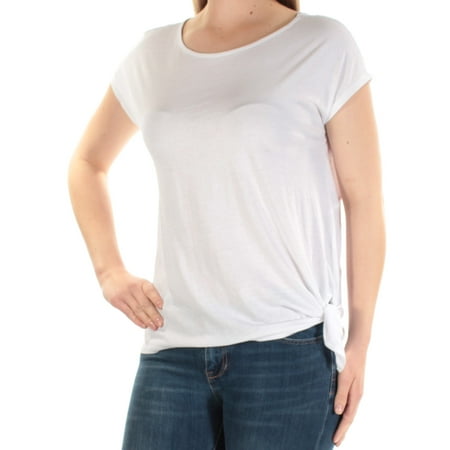 UPC 190607776436 product image for TOMMY HILFIGER Womens White Short Sleeve Jewel Neck Active Wear Top  Size: M | upcitemdb.com