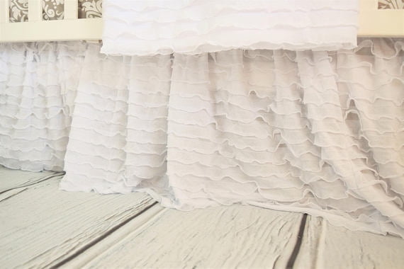 14 Drop Dust Ruffle with Split Corners 100% Cotton Chocolate for Nursery Crib Toddler Bedding Crib Bed Skirt for Baby Boys or Baby Girls