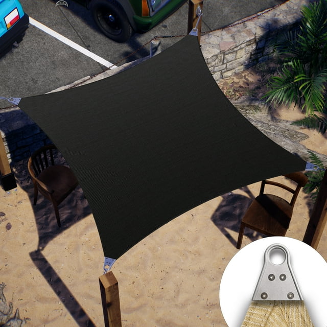 Colourtree 15' x 44' Black Super Ring Customized Size Order To Make Sun Shade Sail CTAWRN canopy Awning Shades for Patio-260 GSM-Commercial Standard Heavy Duty
