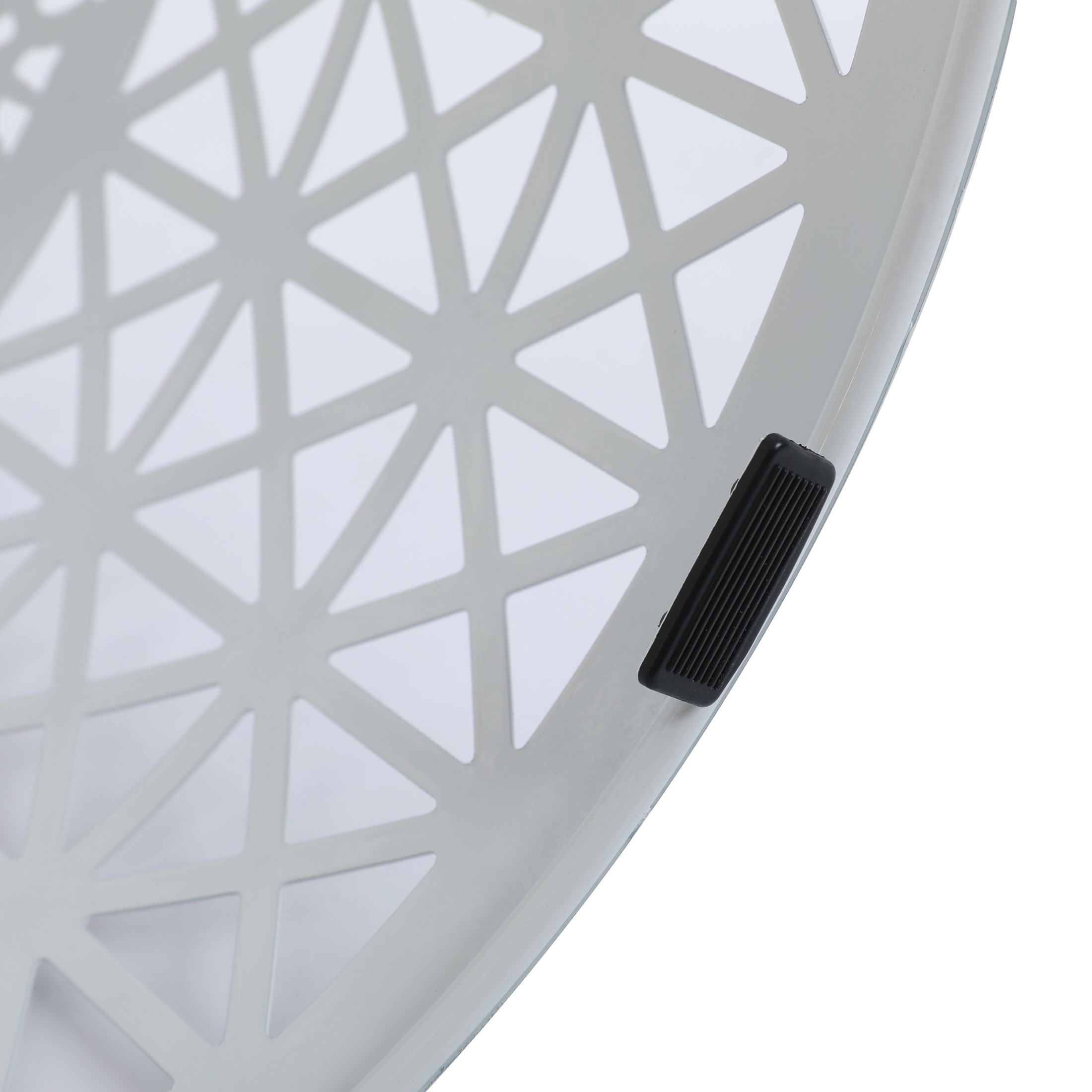 Iron Outdoor Patio Side Table with Solar Powered Light, White