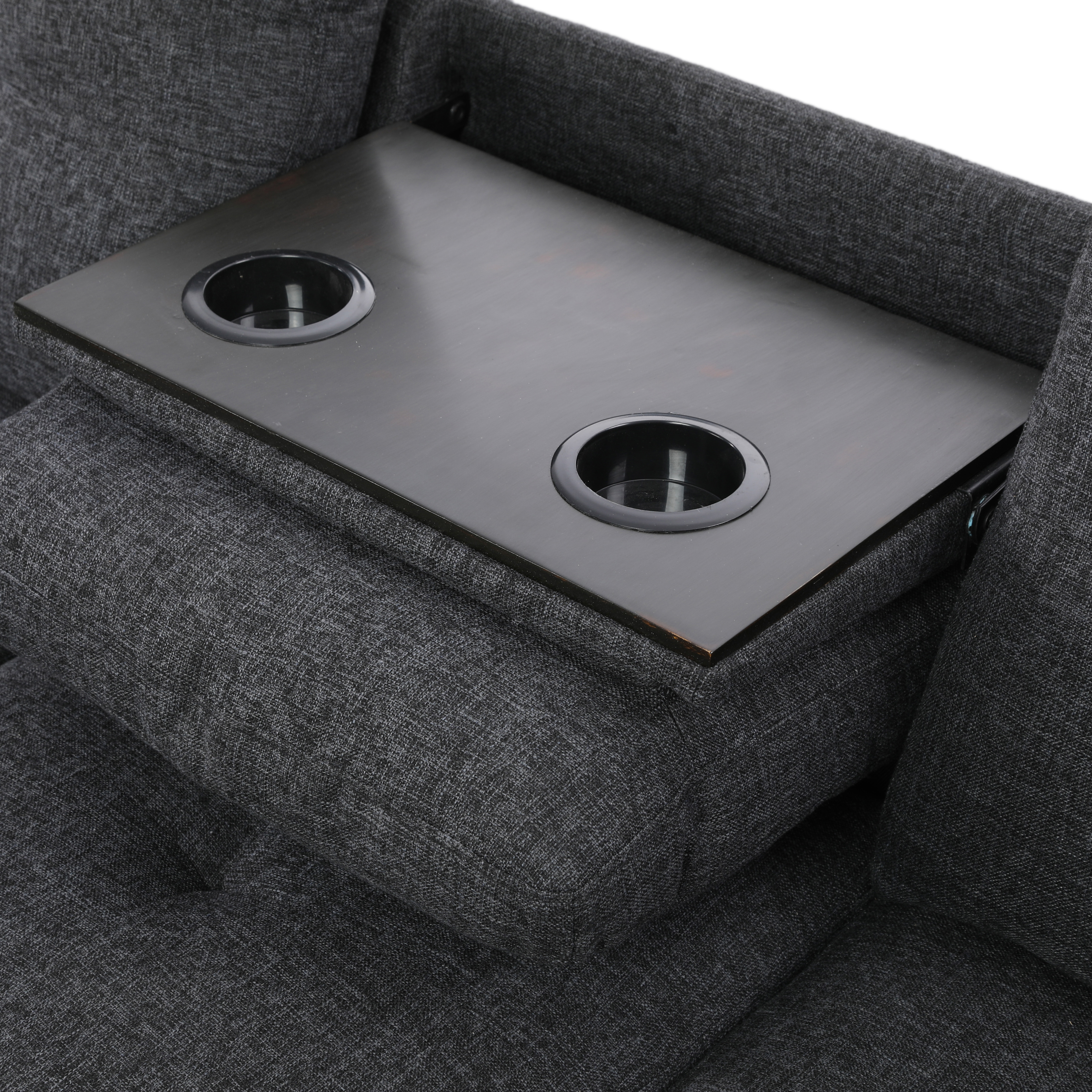 L-Shaped Modular Sectional Sofa with Ottoman Storage & Nail-Head Trim – Reversible Cup Holder Console, Multi-Functional Living Room Furniture
