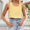 thumbnail image 2 of Bibifish Womens Tank Tops Scoop Neck Wide Strap Cropped Loose Fit Camisoles Summer Breathable Sleeveless Shirts, 2 of 5