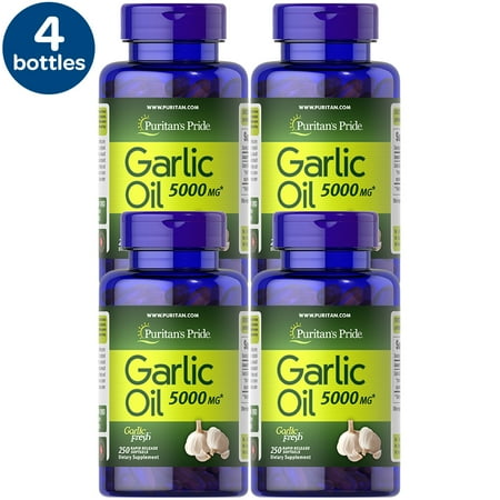 4 Pack - Puritan's Pride Garlic Oil, 5000 Mg, 250 Count