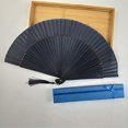 thumbnail image 3 of Abanico plegable retro Yashi para hombre bambú y seda 38 x 21 x 1 cm, 3 of 3