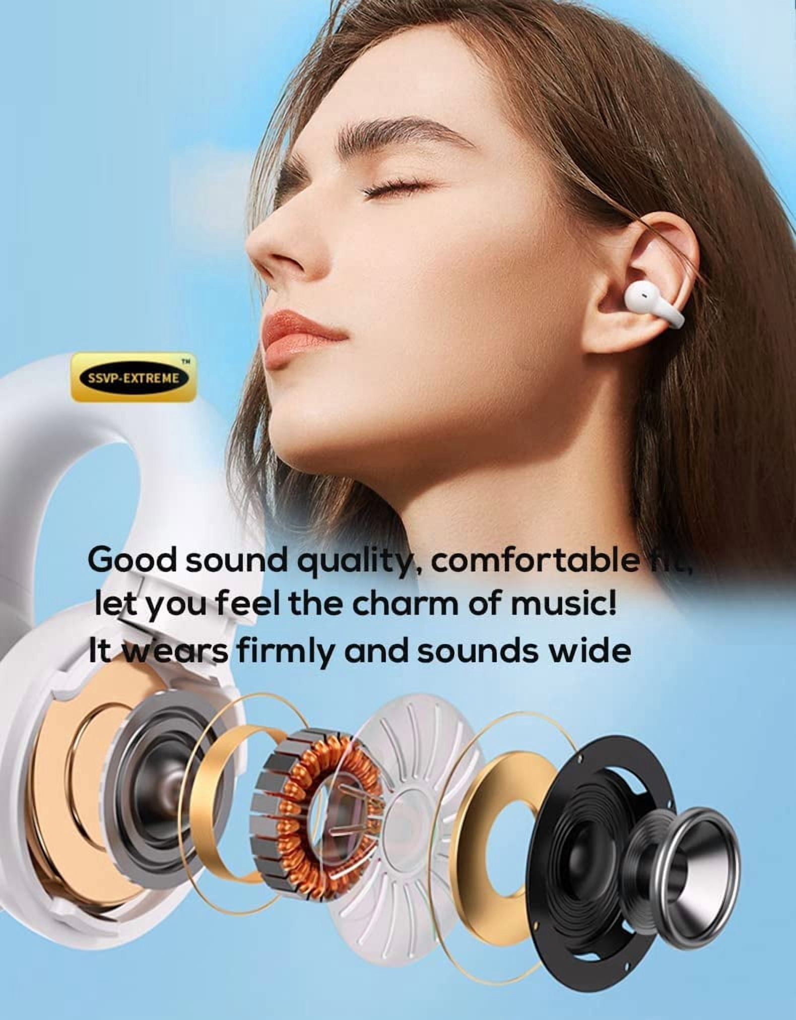 Wireless Ear-Clip TWS Earphones Compatible With Samsung Galaxy A12/A32/A42/A52 5G - Bluetooth Earbuds True Stereo Charging Case Hands-free Mic