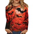 thumbnail image 1 of Suéter de manga larga con cuello redondo y estampado de Halloween informal a la moda para mujer, 1 of 5