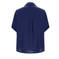 thumbnail image 5 of Vmvidoty 2026 Womens Short Sleeve Casual Button Down Shirts Summer Soft Fashion Cotton Blouses Tops with Pocket Dark Blue M, 5 of 7