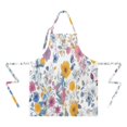thumbnail image 2 of Pioneer Flower Floral Print Pattern Apron-Garden Aprons for Women with Pockets-Cotton Linen Waterproof Kitchen Cooking Gardening Aprons Adjustable for Kitchen,Cooking,BBQ and Salon 33x27 Inch, 2 of 7