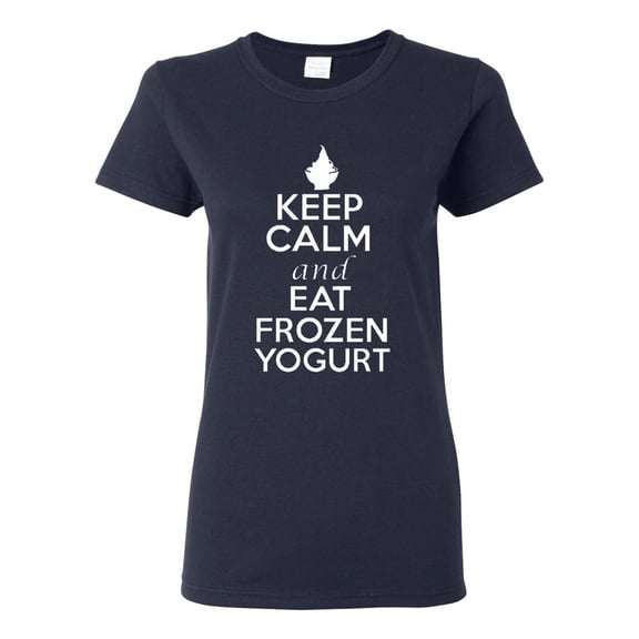 Ladies Keep Calm And Eat Frozen Yogurt Diet T-Shirt Tee