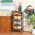thumbnail image 3 of 5-Tier Pull-Out Basket Kitchen Cart on Wheels – Rolling Pantry Organizer with Wood Top for Vegetables, Snacks & More, 3 of 9