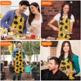 thumbnail image 7 of Yellow Sunflower Pattern Apron-Garden Aprons for Women with Pockets-Cotton Linen Waterproof Kitchen Cooking Gardening Aprons Adjustable for Kitchen,Cooking,BBQ and Salon 33x27 Inch, 7 of 7