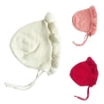 thumbnail image 6 of Pink Fashion Monolayer Ruffle Warmer Caps Kids Hats Spring Newborn Baby Hat Handmade Knitting Hats, 6 of 7