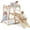 Color, variant on OLAKIDS Indoor Jungle Gym, 8 in 1 Wooden Montessori Baby Climbing Toys with Adjustable Ramp, Swing Slide Monkey Bar Rope Ladder Waiting Area Climb Net