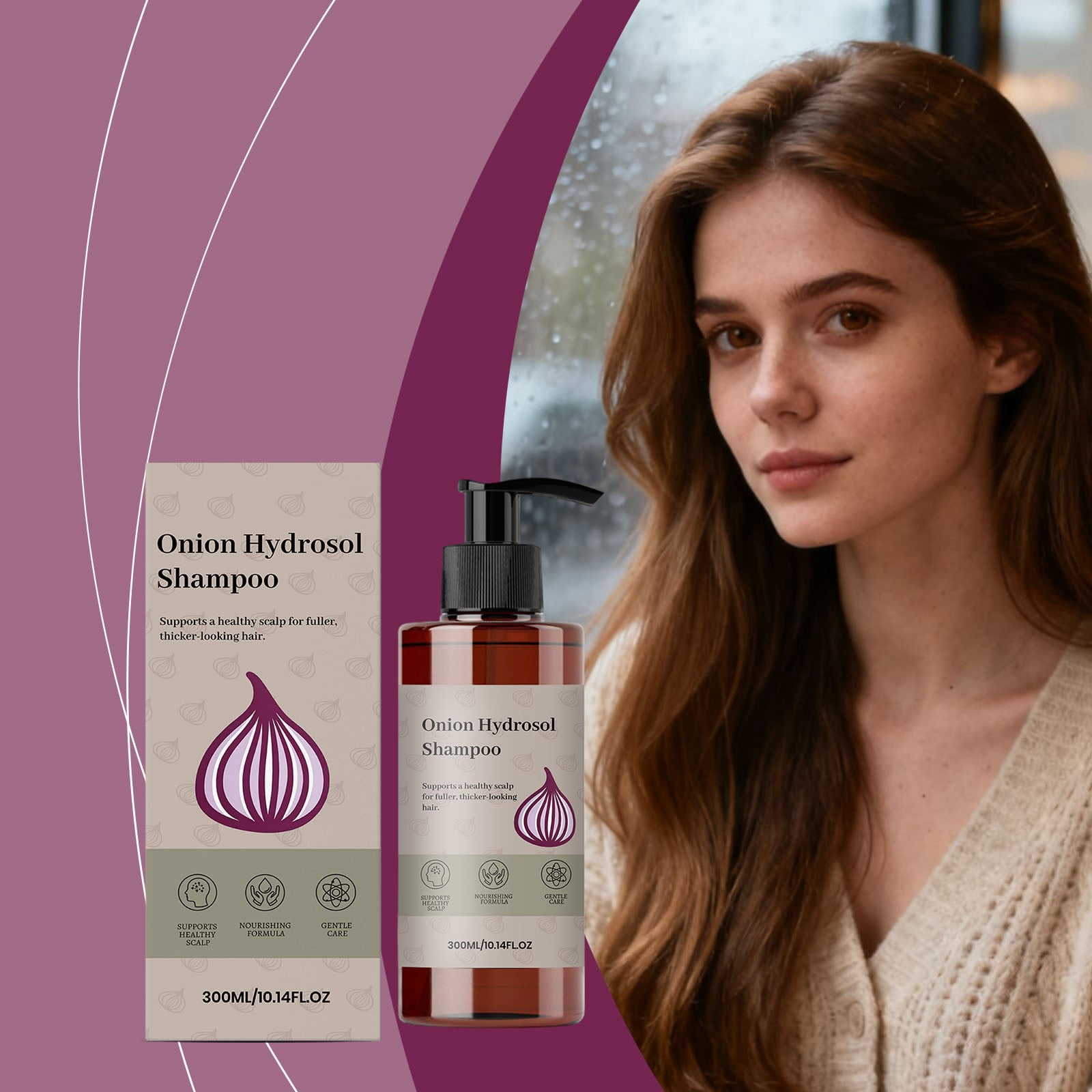 PiGOGI Onion Hydrosol Shampoo for Thinning Hair Supports Scalp Fuller Thicker 300ml