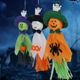 thumbnail image 4 of Halloween Decoration Props Hanging Ghost Pumpkin Ghost Straw Windsock Pendant Indoor Outdoor Party Decoration Orange, 4 of 5