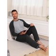 thumbnail image 5 of GIRUNS Men's Pajamas Set Long Sleeve Sleepwear Soft Loungewear Pants Pjs Sets with Pockets Black S, 5 of 7