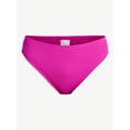 thumbnail image 5 of Time and Tru Women's and Women's Plus Crinkle Mid Rise High Leg Cheeky Bikini Bottoms, 5 of 5