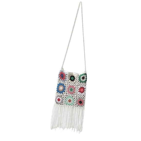 Bolso de hombro de para mujer, tejido bohemio hecho a , informal, ahuecado, bolso de , bolso con bor, bolso de para pya, , Hugo bolso de mujer