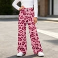 thumbnail image 3 of OGLCCG Girl's Leopard Print Pants Elastic Waist Wide Leg Cheetah Pants Lightweight Baggy Trousers Size 14-15, 3 of 5