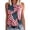 Red, variant on Patchwork Bicycle Print Halter Tank Top for Women 4th of July Patriotic Sleeveless Top M