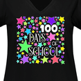thumbnail image 4 of Inktastic 100 Days of School Pastel Stars Women's Plus Size V-Neck T-Shirt, 4 of 5