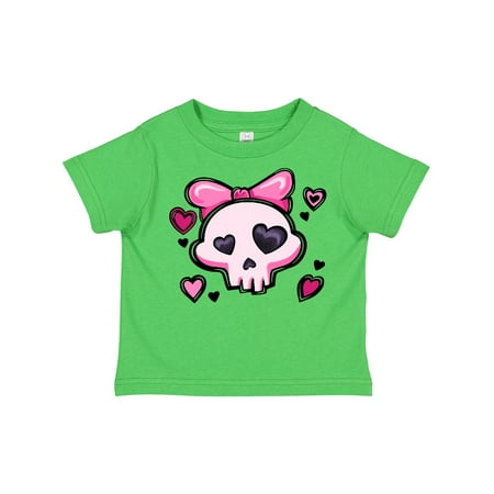 

Inktastic Cute Skull Pink Bow and Hearts Gift Toddler Boy or Toddler Girl T-Shirt