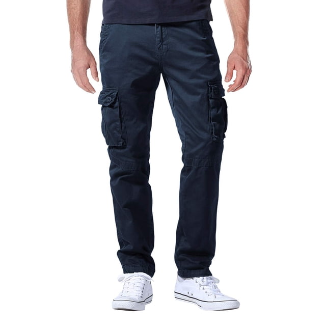 Pantalones cargo a juego, holgados, casuales, para hombre, azul, talla 32