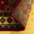 thumbnail image 2 of Superior Folk Diamond Rustic Eclectic Bohemian Power-Loomed Indoor Runner Rug, Red, 2' 7" x 8', 2 of 4