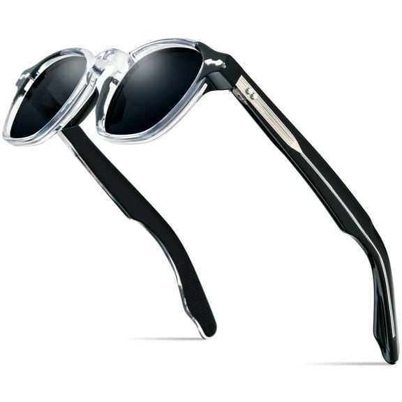 HEPIDEM Acetate Vintage Retro Square Polarized Sunglasses for Men （MZEPHIRINI TTrB Gray C6）