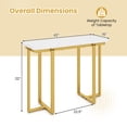 thumbnail image 3 of Gymax Console Table 42'' Modern Faux Marble Entryway Table w/ Geometric Metal Frame White, 3 of 10