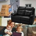 thumbnail image 3 of LVUYOYO Home Theater PU Leather Manual Recliner Loveseat, Black, 3 of 8