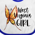 thumbnail image 4 of Inktastic West Virginia Girl- Butterfly Girls Baby Bib, 4 of 4