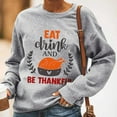 thumbnail image 2 of Lenago Women Thanksgiving Day Printed Pullover O-Neck Long Sleeve Blouse Tops Sweatshirt, 2 of 8