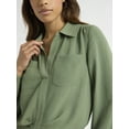 thumbnail image 2 of Sofia Jeans Women's and Women's Plus Utility Blouse with Long Sleeves, Sizes XS-4X, 2 of 5