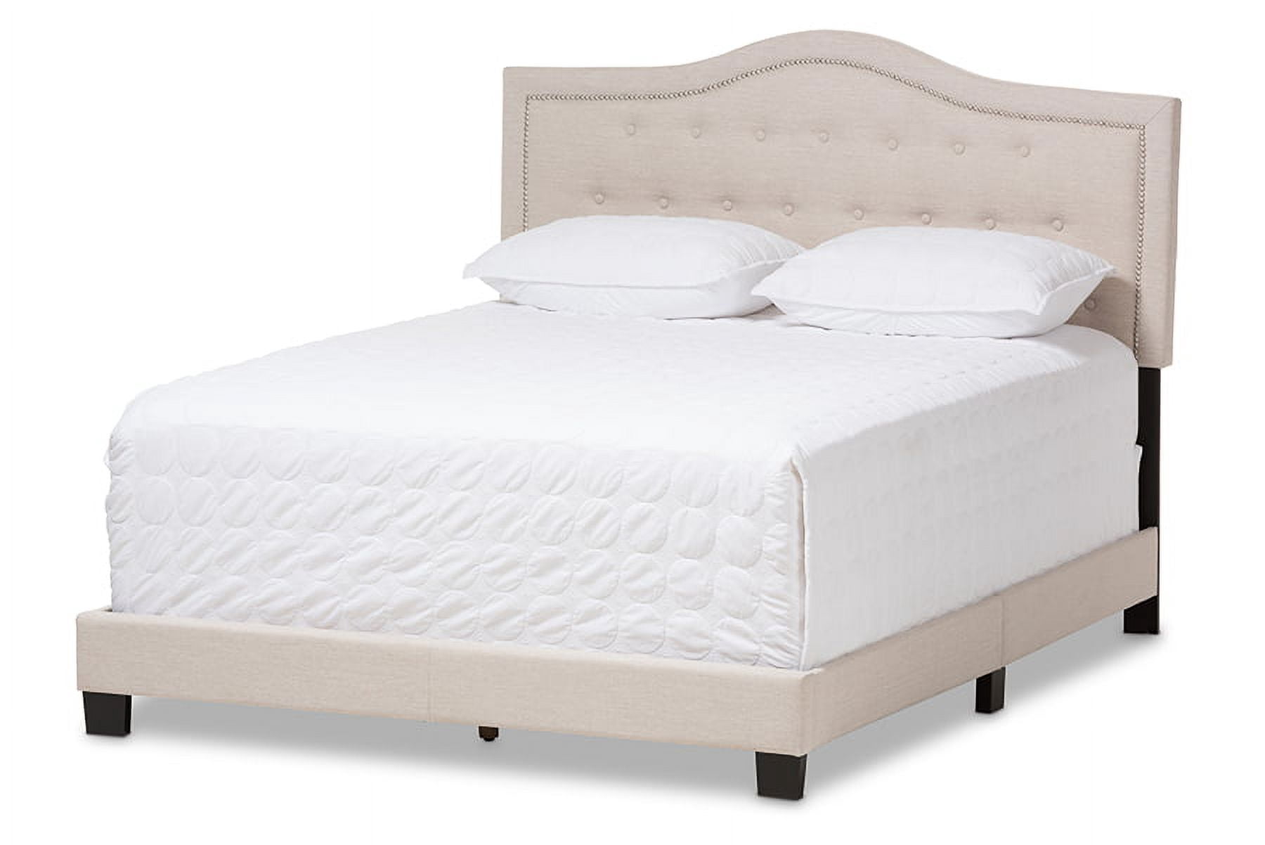 Baxton Studio Emerson Modern and Contemporary Light Beige Fabric Upholstered Full Size Bed