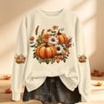 thumbnail image 2 of Bovemsi Sweatshirt for Women Fall Cute Pumpkin Graphic Crewneck Long Sleeve L, 2 of 4
