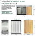 thumbnail image 6 of Transolid Kwsst332210-5 33" Drop In Single Basin Stainless Steel Kitchen Sink - Stainless, 6 of 14