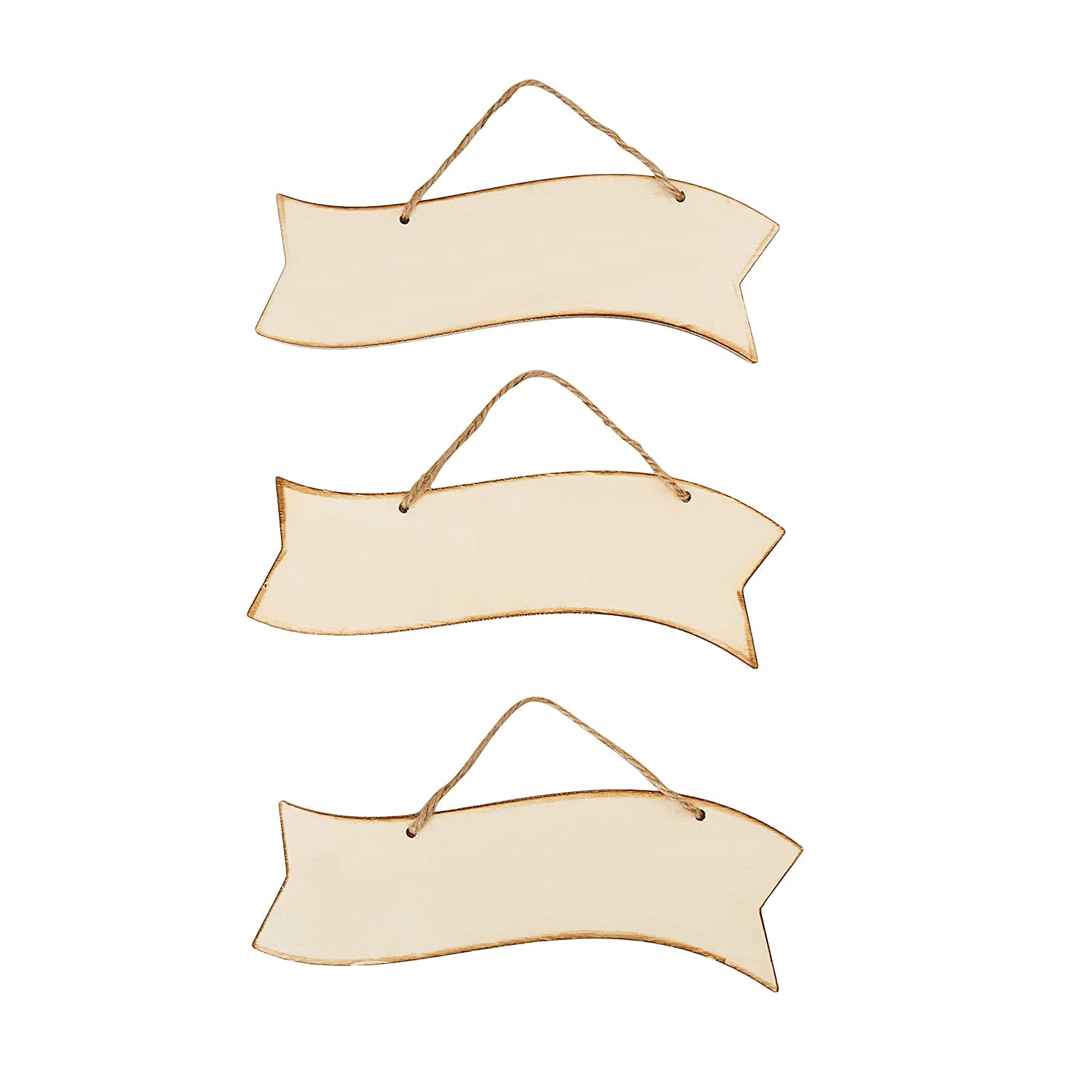 Wavy Edge Rectangle Style 18cm x 8cm x 1cm Plain Unfinished Wood Blank Sign Tag DIY Blank Billboard Solid Wood Reminding Plate for Park Store Shop Mall NUOBESTY 3Pcs Hanging Wood Plaque