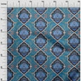 thumbnail image 3 of oneOone Cotton Cambric Teal Blue Fabric Asian Ornamental Quilting Supplies Print Sewing Fabric By The Yard 56 Inch Wide, 3 of 4
